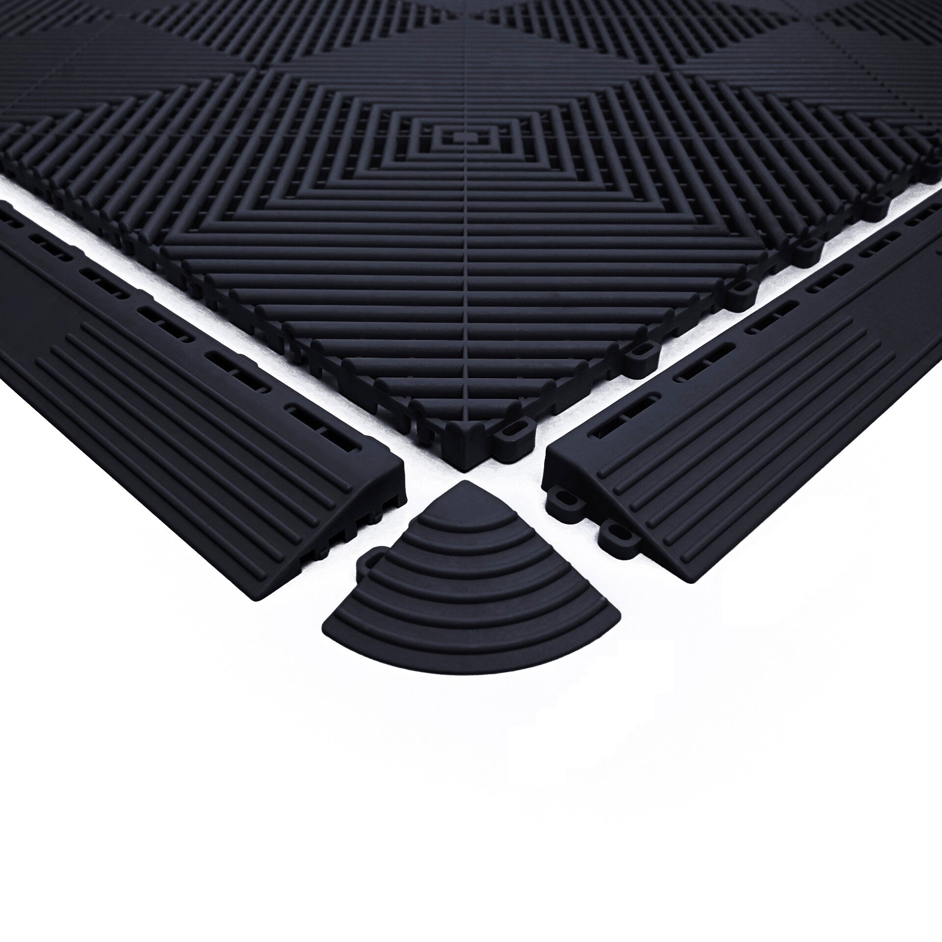 BLACK VENTED FLOOR TILES SIX PACK 40cm x 40cm x 1.8cm