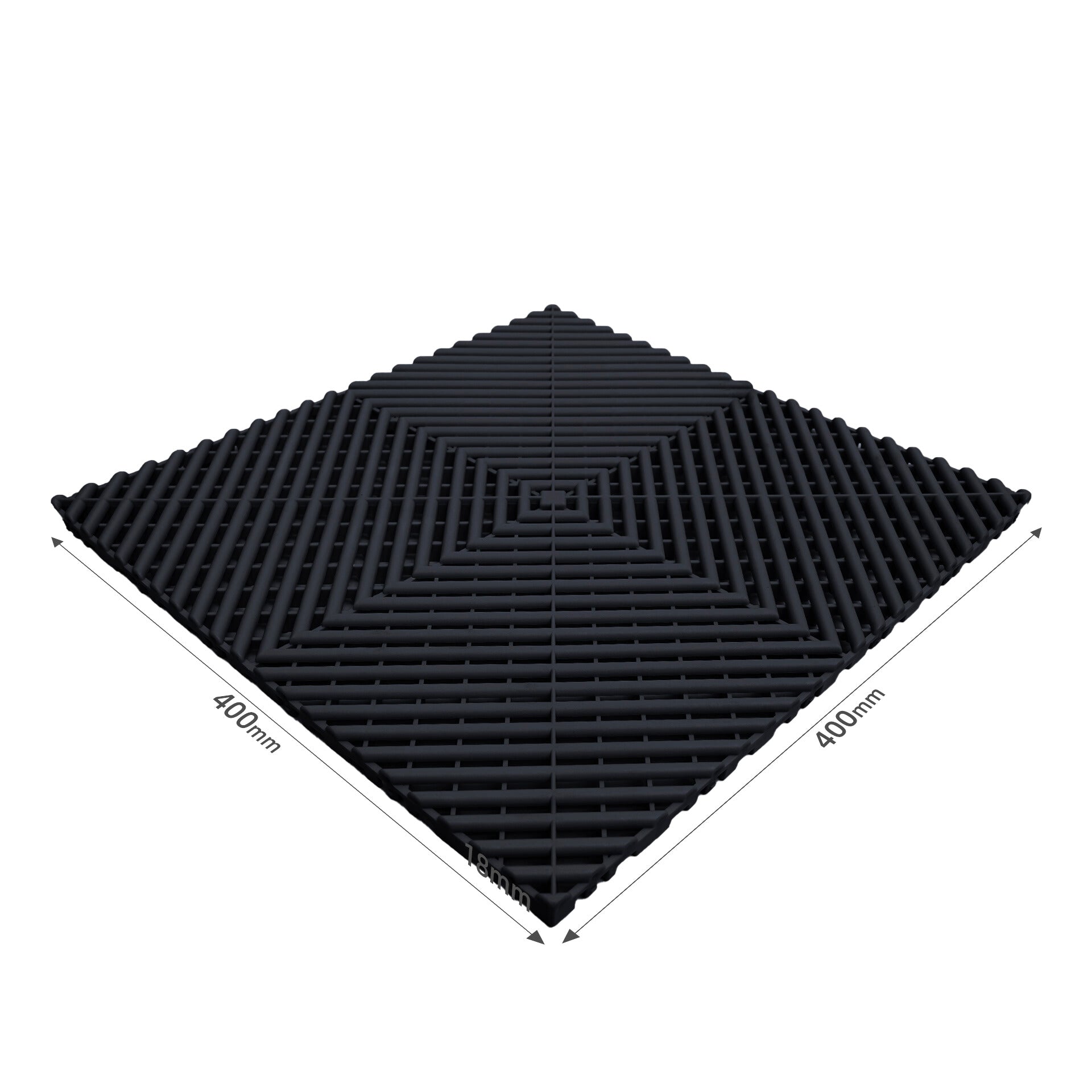 BLACK VENTED FLOOR TILES SIX PACK 40cm x 40cm x 1.8cm
