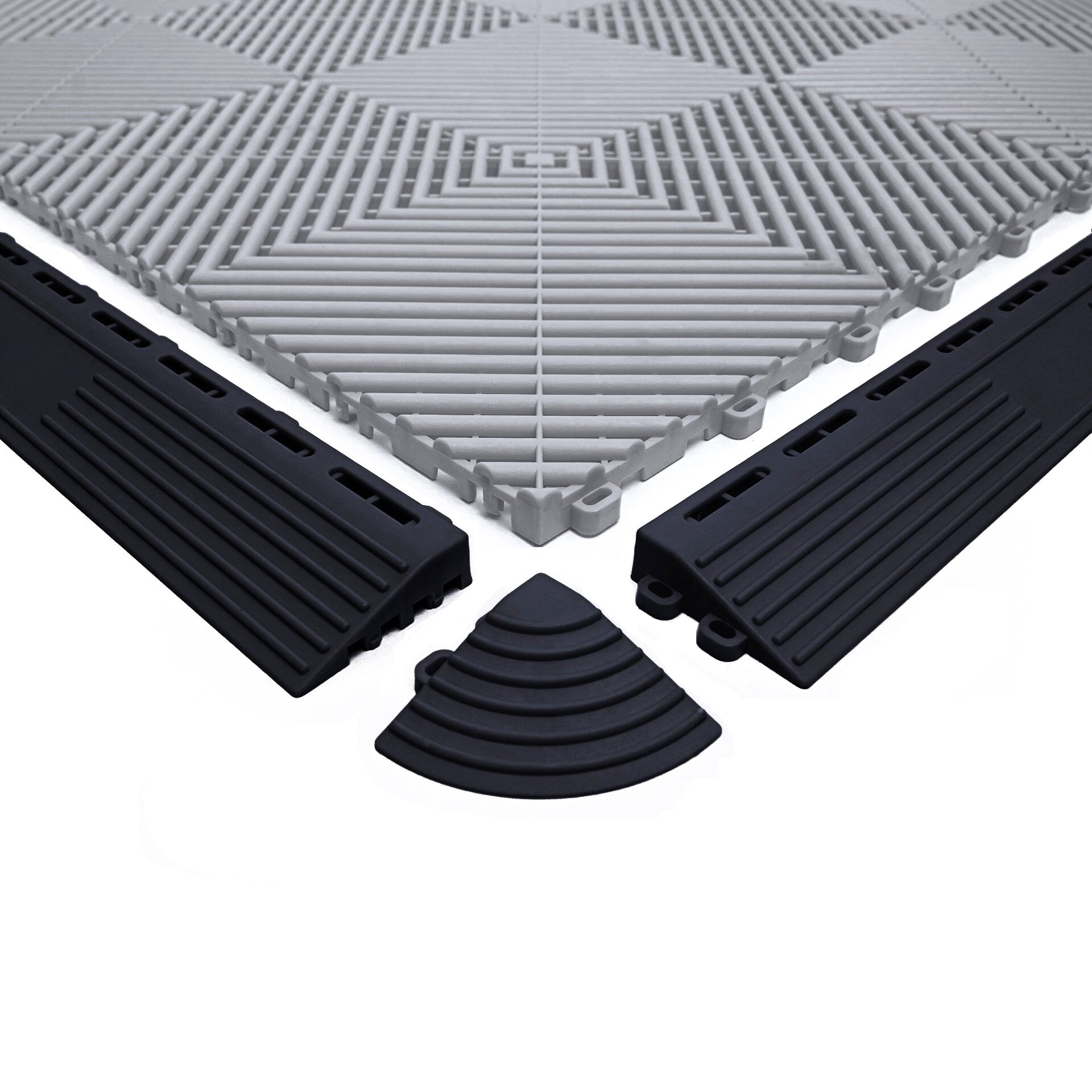 LIGHT GREY VENTED FLOOR TILES SIX PACK 40cm x 40cm x 1.8cm