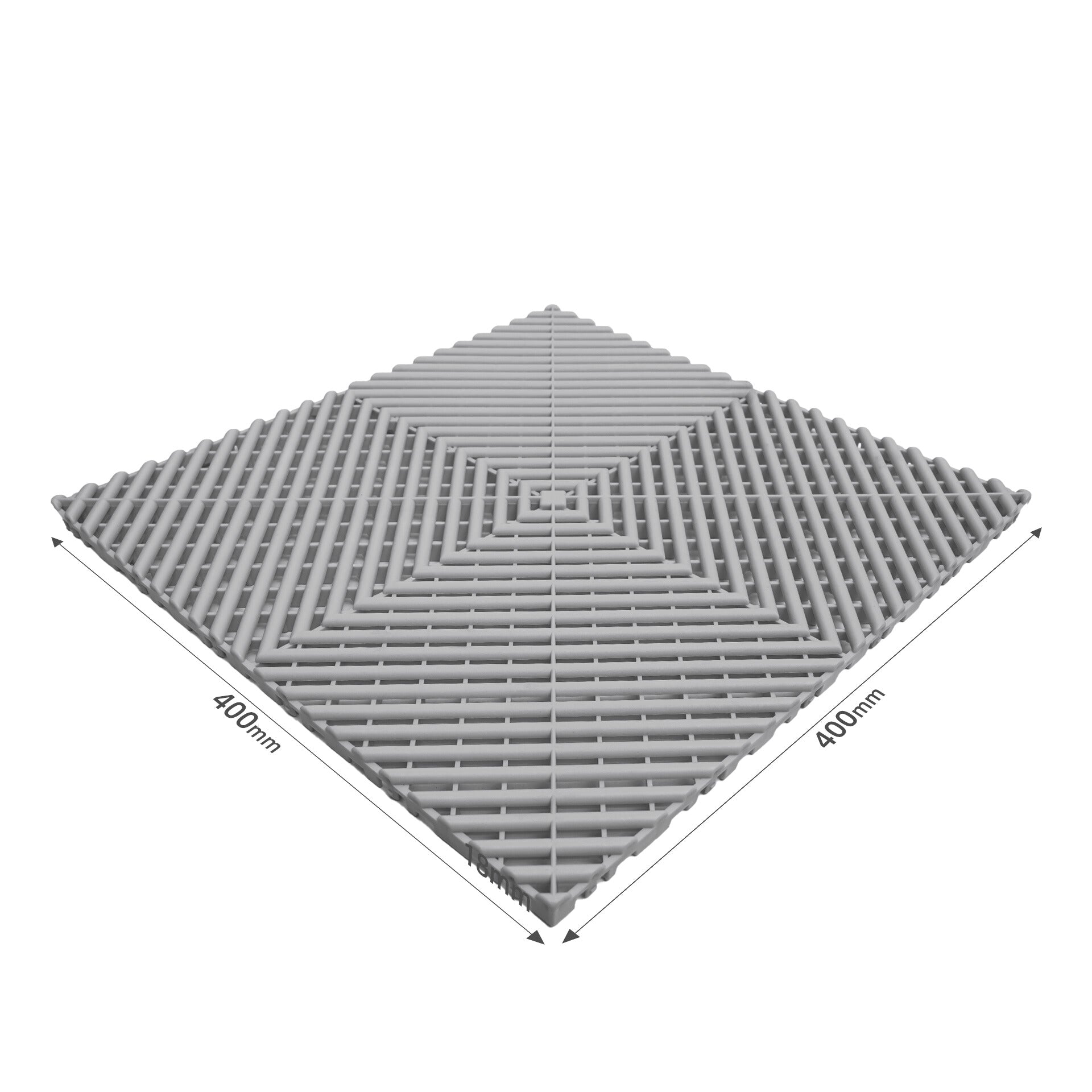 LIGHT GREY VENTED FLOOR TILES SIX PACK 40cm x 40cm x 1.8cm