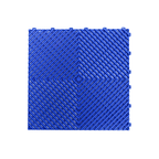 Blue interlocking foam mat on a white background