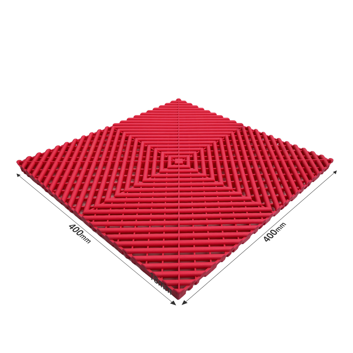 Single Red Tile Red Vented Garage Floor Tile | Single 40x40cm | UK – Garage Tile PitStop